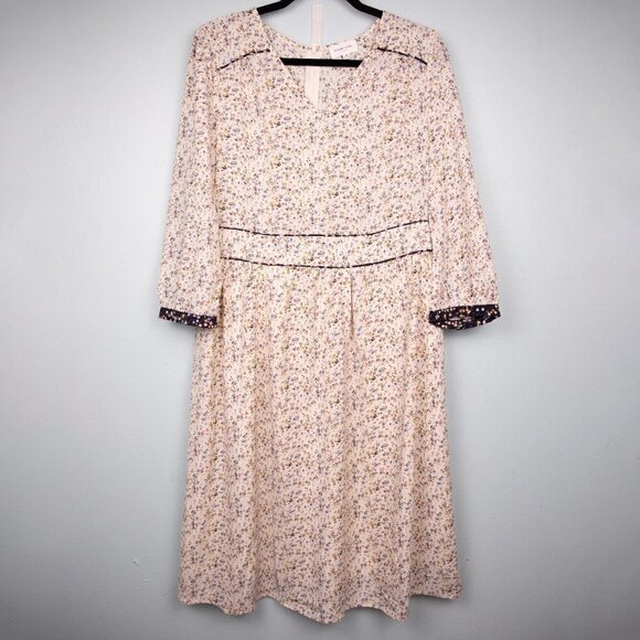 Orange Creek cream floral prairie dress-M - Picture 1 of 6